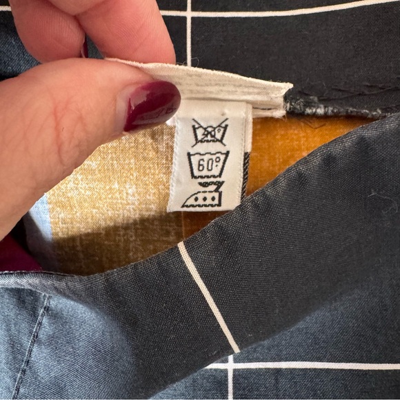 Marimekko Women's Vintage Windowpane Rainbow Pleated Short Sleeve Dress Size M - Picture 13 of 13